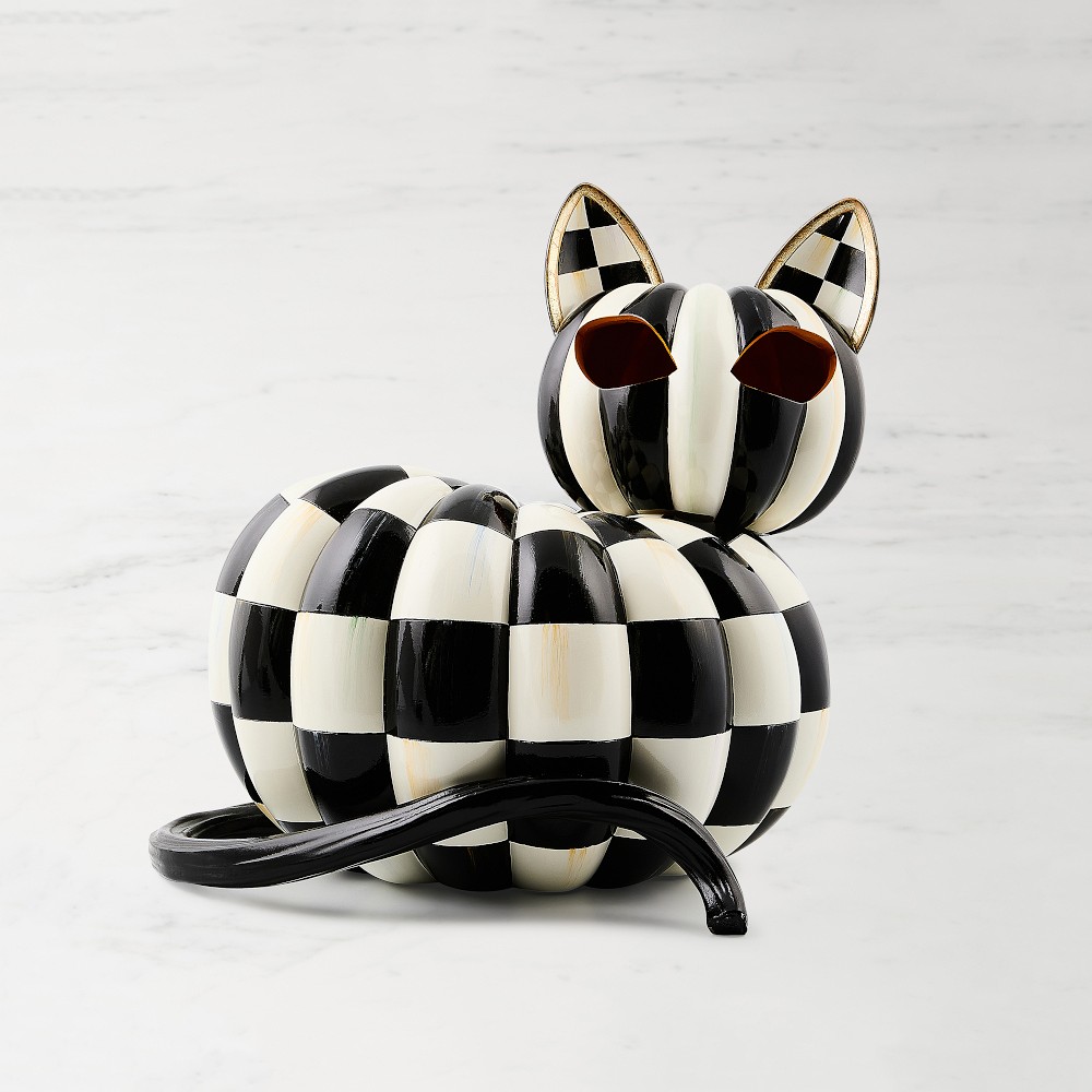 Mackenzie Childs Courtly Check Illuminated Cat