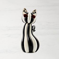 Mackenzie Childs Courtly Stripe Illuminated Cat
