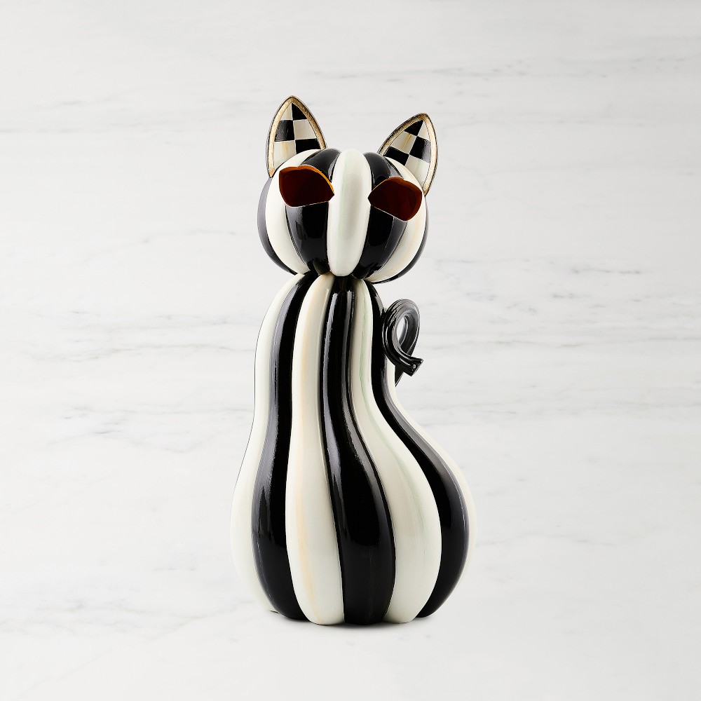 Mackenzie Childs Courtly Stripe Illuminated Cat