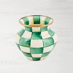 Mackenzie Childs Emerald Check Vase