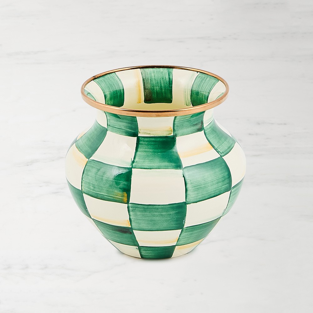Mackenzie Childs Emerald Check Vase