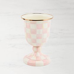 Mackenzie Childs Rosy Check Pedestal Vase