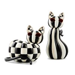 Mackenzie Childs Courtly Stripe Illuminated Cat
