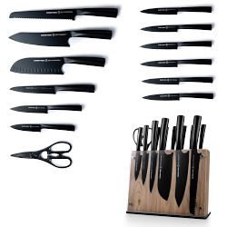 Schmidt Brothers Jet Black Knife Block, Set of 14