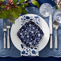 Marlo Thomas x Williams Sonoma Blue Floral Appetizer Plates, Set of 4