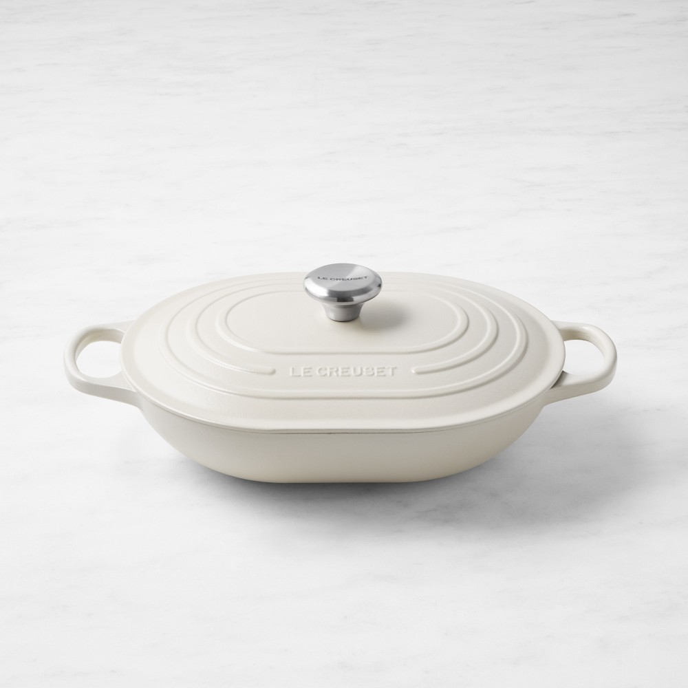 Le Creuset Signature Enameled Cast Iron Covered Oval Casserole, 3 3/4-Qt., Brioche