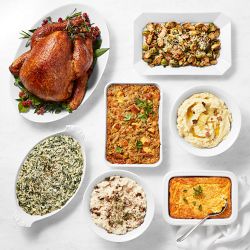 Williams Sonoma Deluxe Thanksgiving Pre-Brined Organic Turkey Dinner, Serves 4-6, Immediate Delivery