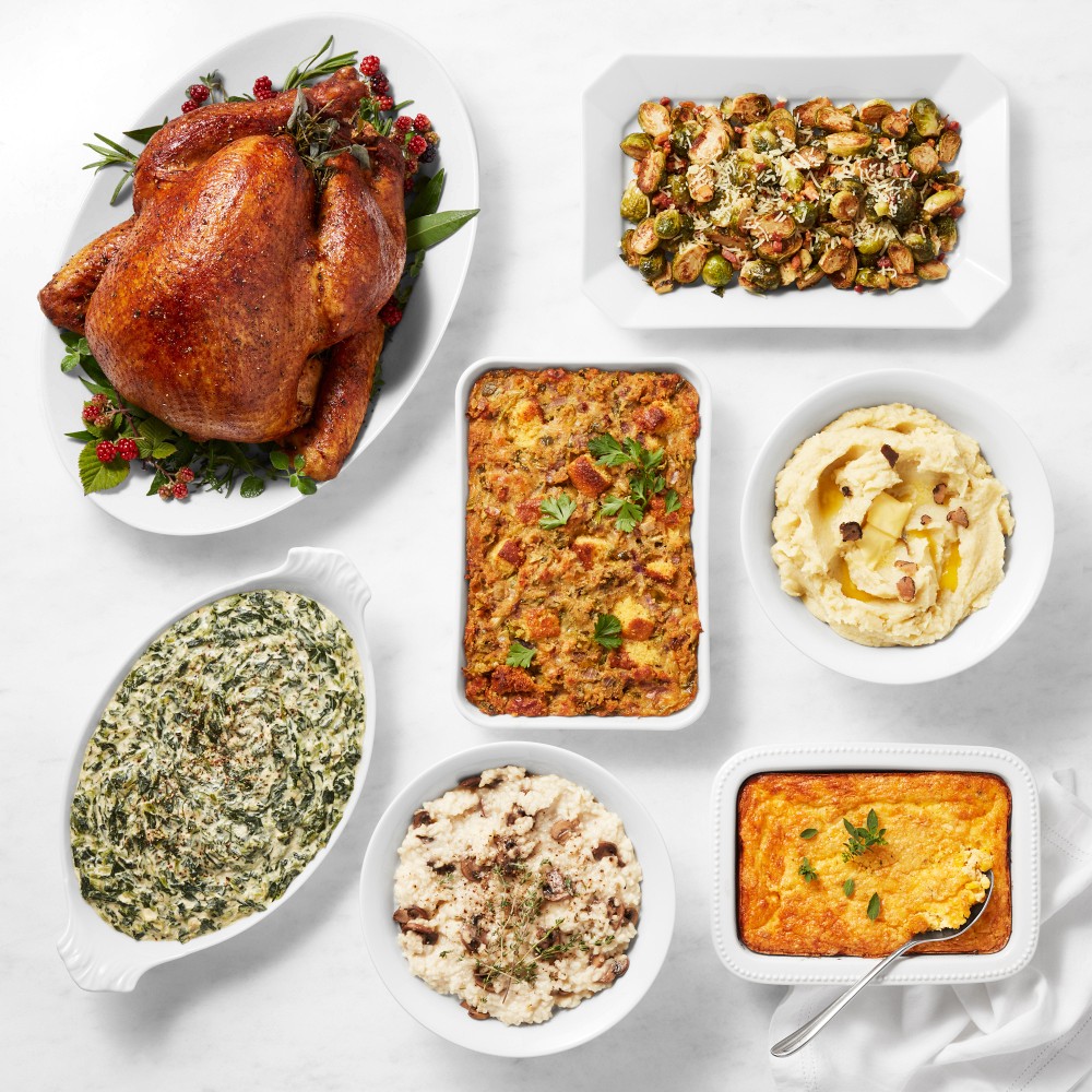 Williams Sonoma Deluxe Thanksgiving Pre-Brined Organic Turkey Dinner, Serves 4-6, Immediate Delivery