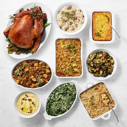 Williams Sonoma Deluxe Thanksgiving Pre-Brined Organic Turkey Dinner, Serves 12, Immediate Delivery