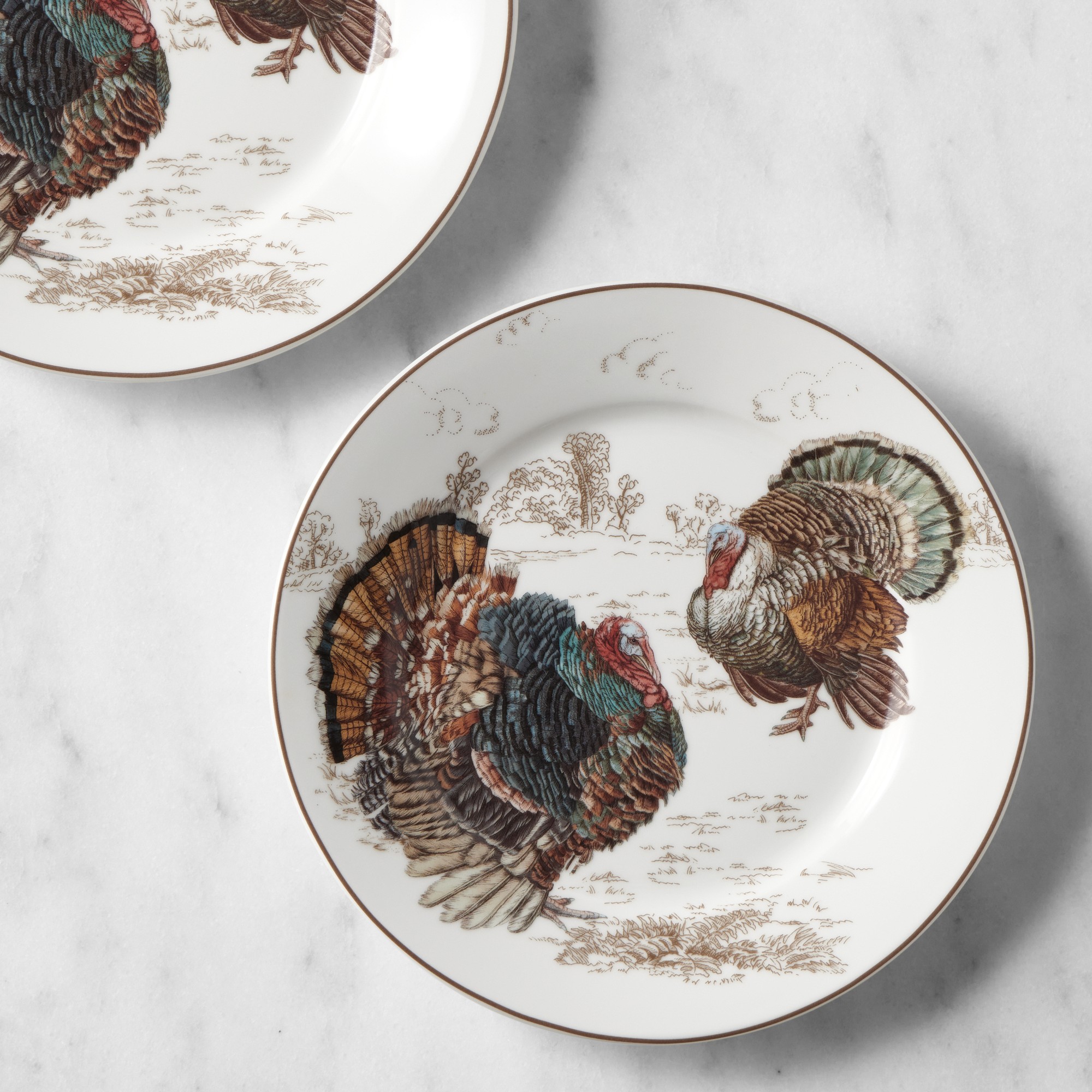 Plymouth Turkey Salad Plates - Set of 4
