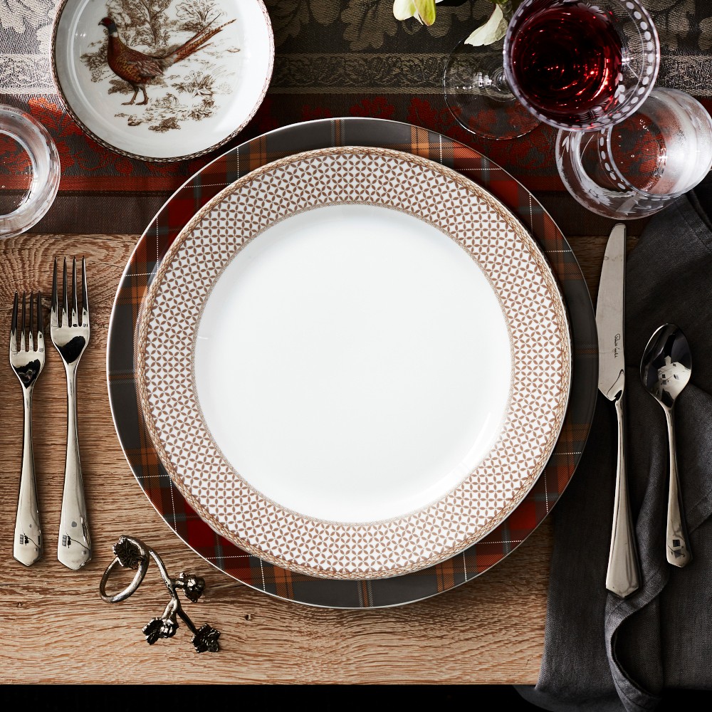 Plymouth Gate Rim Dinner Plates, Set of 4
