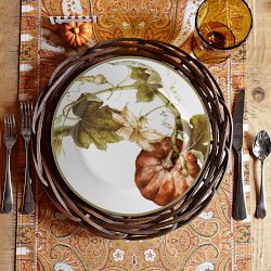 Botanical Pumpkin Dinner Plates, Set of 4