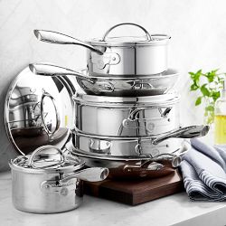 Williams Sonoma Signature Thermo-Clad&#8482; Stainless-Steel 10-Piece Cookware Set