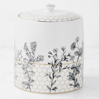 Williams Sonoma Honeycomb Porcelain Canister, Large