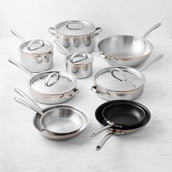 Williams Sonoma Thermo-Clad Copper Pro 15-Piece Cookware Set