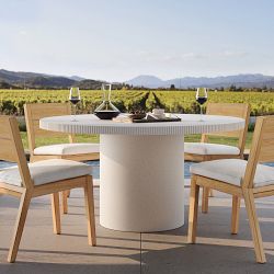 Hollis Round Fiberstone Outdoor Dining Table (59&quot;)