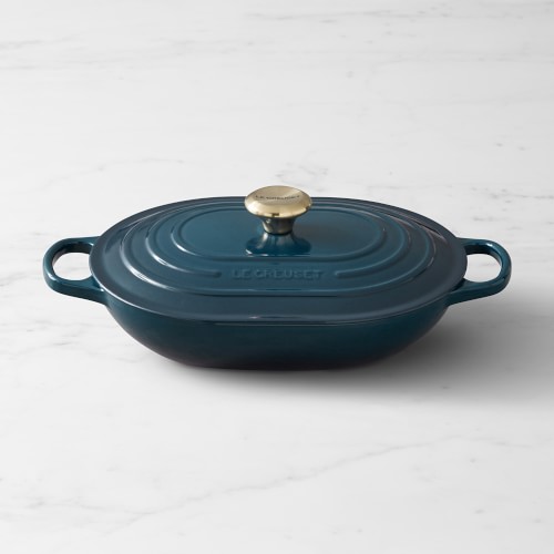Le Creuset Signature Enameled Cast Iron Covered Oval Casserole, 3 3/4-Qt., Agave