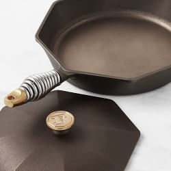 FINEX 4-Piece Seasoned Cast Iron Skillet Fry Pan Set with Lids, 10&quot; &amp; 12&quot;
