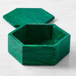 Faux Malachite Box, Octagon