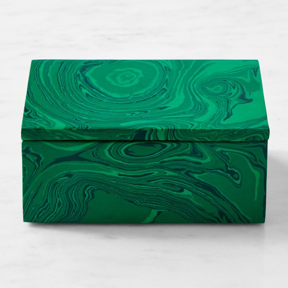 Faux Malachite Box, Rectangle