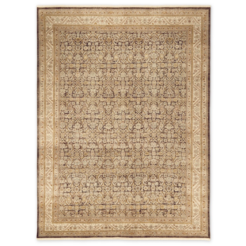 Adelaide Hand Knotted Rug, 6X9', Brown/Green