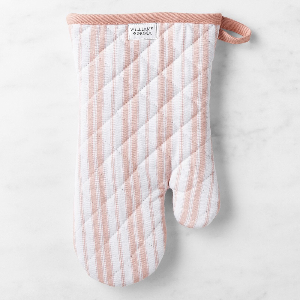 Dusty Pink Williams Sonoma Heritage Stripe Oven Mitt