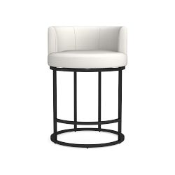 OPEN BOX: Verona Swivel Counter Stool, Milano Leather, Snow, Bronze