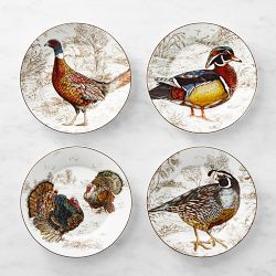 Plymouth 10 Year Anniversary Appetizer Plates, Set of 4, Mixed