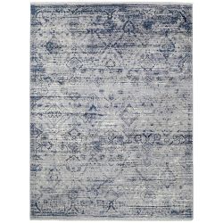 Broken Floral Hand Knotted Rug, 8' X 10', Blue
