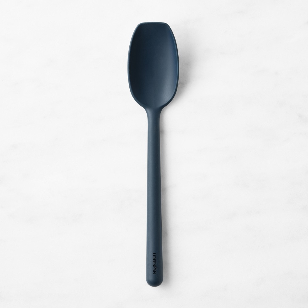 Greenpan Silicone Flat Head Spoon, Large, Oxford Blue