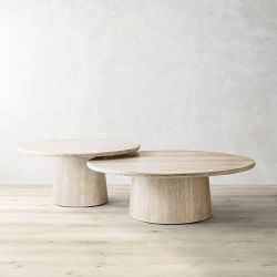 Ortega Travertine Nesting Coffee Tables (36"- 70.5")
