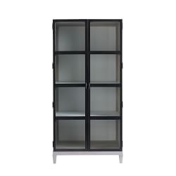 Broadmoor Display Cabinet, Oak, Matte Black, Bronze