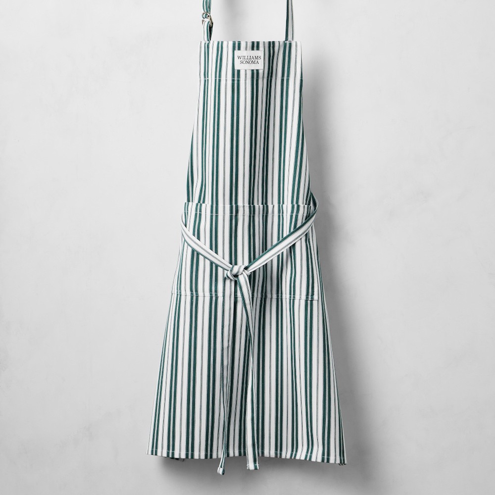 Williams Sonoma Classic Stripe Logo Apron, Dark Green