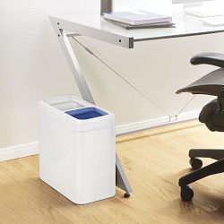 simplehuman&#8482; 20-L. Dual Compartment Slim Open Recycler Can