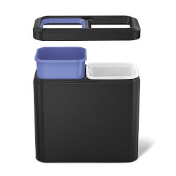 simplehuman&#8482; 20-L. Dual Compartment Slim Open Recycler Can