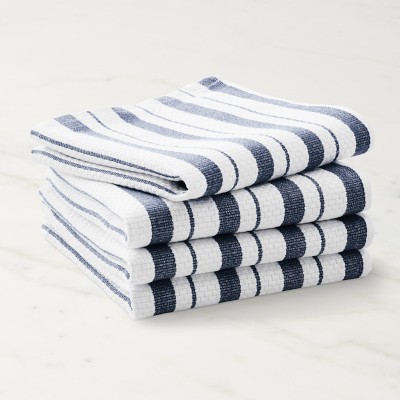 Williams Sonoma Classic Stripe Dishcloths, Set of 4, Navy Blue