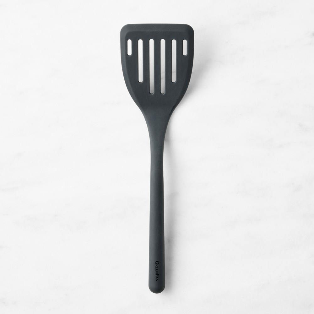 Greenpan Silicone Slotted Turner, Charcoal Grey