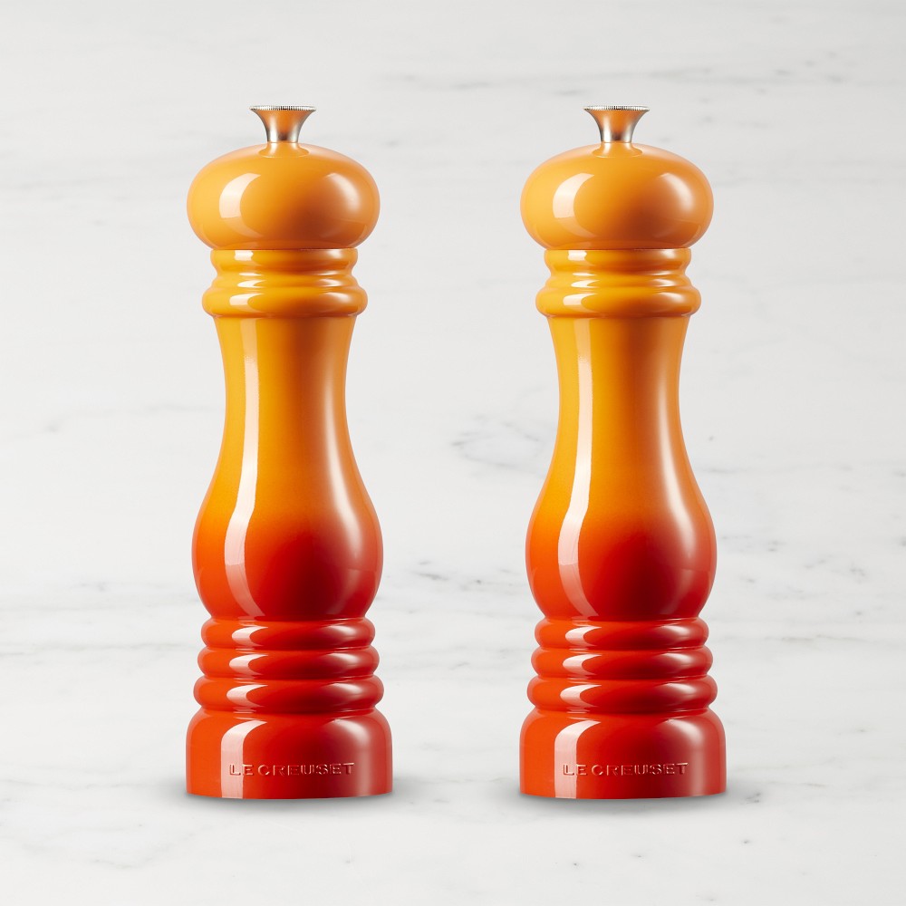 Le Creuset Salt & Pepper Mills - Set- Flame - 8 1/4"