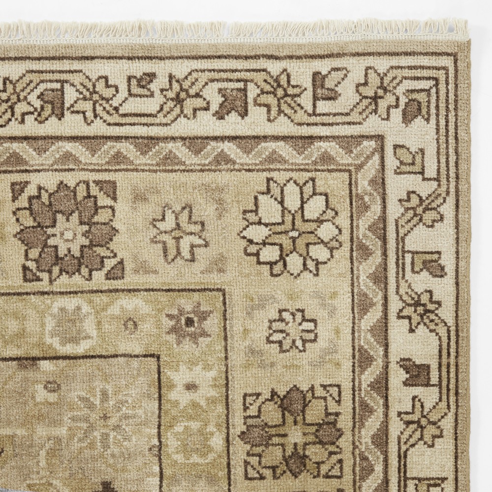 Everly Hand Knotted Rug, Swatch, 18X18", Beige