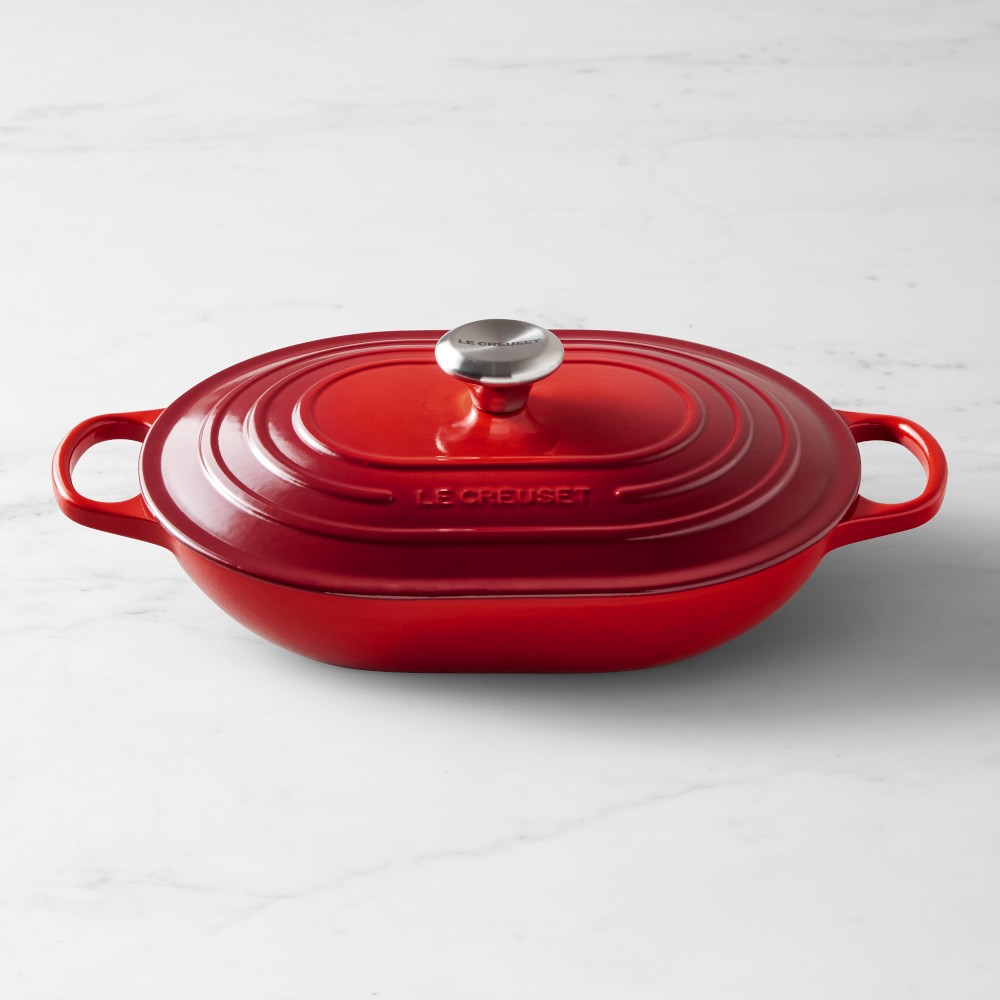 Le Creuset Signature Enameled Cast Iron Covered Oval Casserole, 3 3/4-Qt.