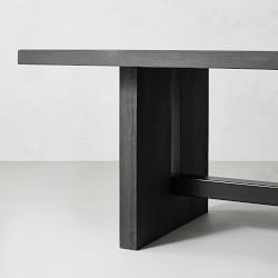 Montauk Rectangular Dining Table, Midnight Black (82&quot;-118&quot;)