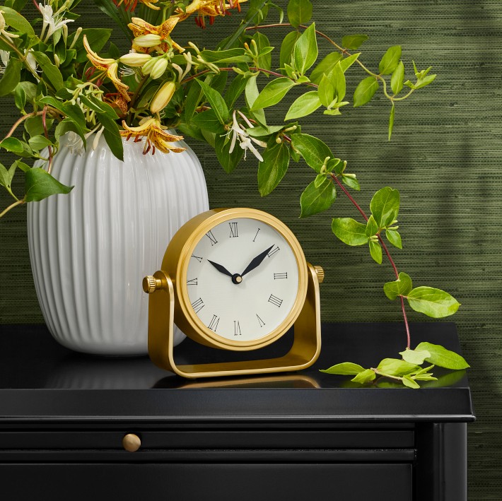 Gordon Desk Clock, Brass Finish | Williams Sonoma