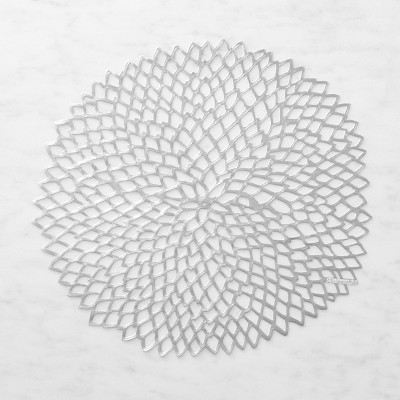 Chilewich Dahlia Round Placemat, Silver, Each