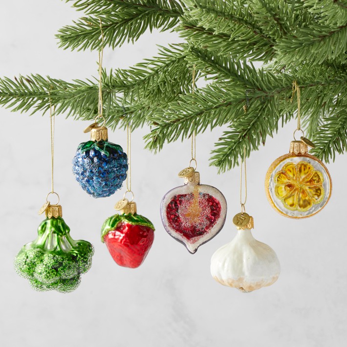 Fruits & Veggies Ornaments Set Of 6 | Williams Sonoma