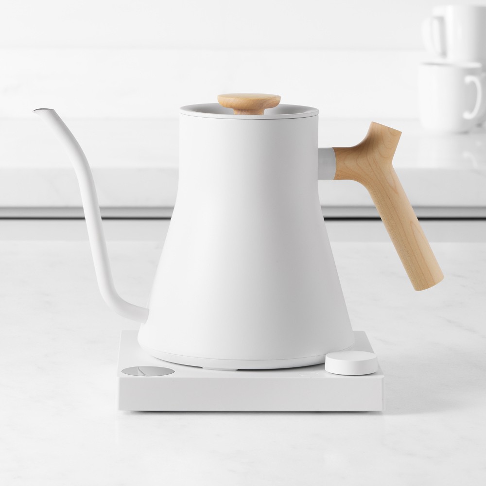 Fellow Stagg EKG Pro Electric Pour-Over Kettle - Matte White with Maple Wood Handle