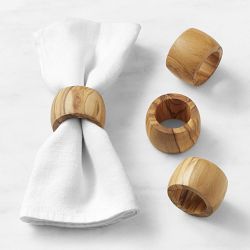Olivewood Napkin Rings, Set of 4