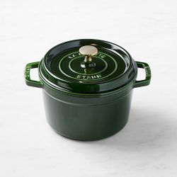 Staub Enameled Cast Iron Deep Oven, 3-Qt., Basil with Gold Knob