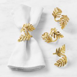 Gold Leaf Napkin Rings, Set of 4