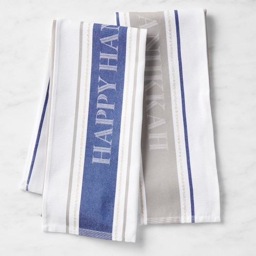 Happy Hanukkah Jacquard Tea Towels, Set of 2