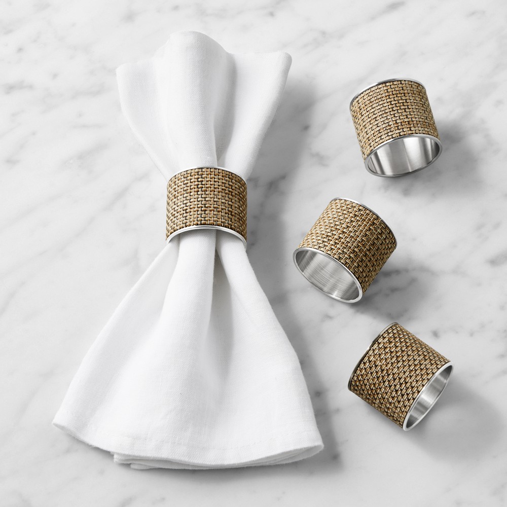 Chilewich Mini Basketweave Napkin Rings, Set of 4